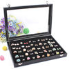 Picture of Wuligirl Velvet Clear Lid 100 Slot Ring Organizer Storage Box Display Case Holder Tray for Jewelry Showcase(100 Slot Ring)