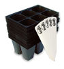 Picture of Seedling Starter Trays, 144 Cells (24 Trays - 6 Cells Per Tray) + THCity Stakes