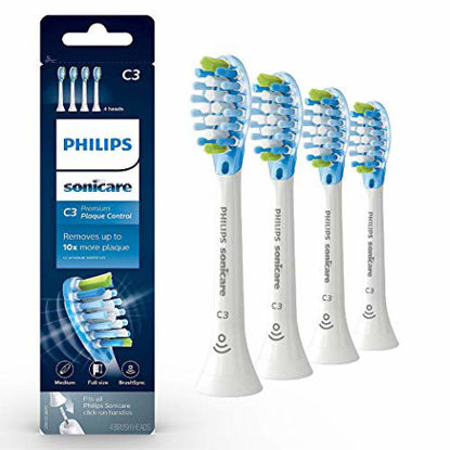 Picture of Genuine Philips Sonicare C3 Premium Plaque Control toothbrush head, HX9044/65, 4 Count, White