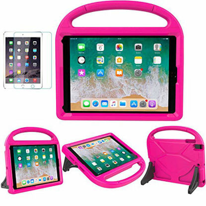 Picture of iPad 9.7 2018 / 2017 / Air 1/2 / Pro 9.7 Case for Kids - SUPLIK Durable Shockproof Protective Handle Bumper Stand Cover with Screen Protector for iPad 9.7 inch 5th/6th Generation, Pink
