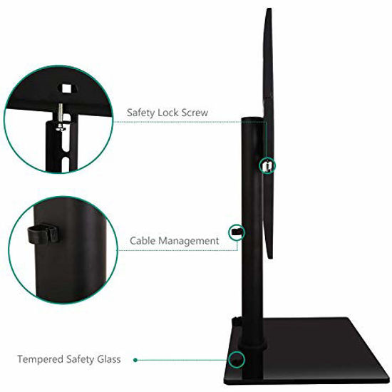 GetUSCart WALI Table Top TV Stand with Glass Base and Security Wire