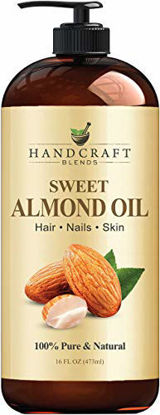 Picture of Handcraft Sweet Almond Oil - 100% Pure and Natural - Premium Therapeutic Grade Carrier Oil for Aromatherapy, Massage, Moisturizing Skin and Hair - Huge 16 fl. oz - Packaging May Vary