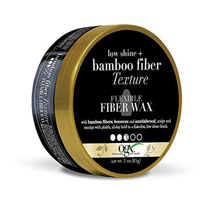 Picture of OGX Low Shine Bamboo Fiber Texture Flexible Fiber Wax, (64042) Sandalwood, 3 Ounce