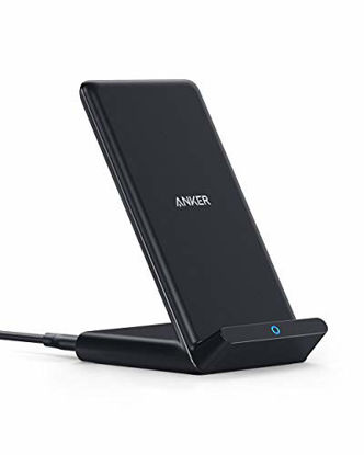 Picture of Anker Wireless Charger, PowerWave Stand, Qi-Certified for iPhone SE, 11, 11 Pro, 11 Pro Max, XR, Xs Max, XS, X, 8, 8 Plus, 10W Fast-Charging Galaxy S20 S10 S9 S8, Note 10 Note 9 (No AC Adapter)