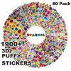 Picture of Stickers for Kids 1900+, 80 Different Sheets, 3D Puffy Stickers, Bulk Kids Stickers for Girl Boy Birthday Gift, Craft Scrapbooking, Teachers, Toddlers, Including Animals, Stars, Fish, Hearts and More