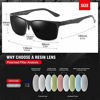 Picture of DUCO Men's Luxury Carbon Fiber Temple Polarized Sunglasses for Men Sports UV400 DC8206(Black Frame Grey Lens)