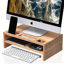 Picture of Well Weng Desk Monitor Riser Stand with Storage Organizer 2 Shelves for Computer, iMac, Printer, Laptop