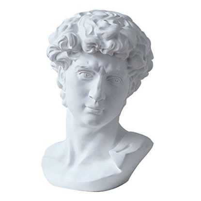 Picture of LKXHarleya 6 Inch Classic Greek Michelangelo David Bust Statue Replica Sculpture Figurine for Artist