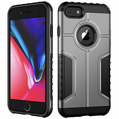 Picture of JETech Case for iPhone 8 and iPhone 7, Dual Layer Protective Cover with Shock-Absorption, Silver