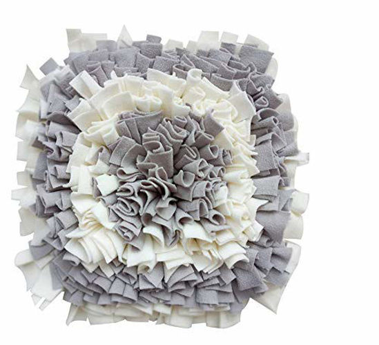 Picture of LIVEKEY Pet Snuffle Mat for Dogs, Dog Feeding Mat, Nosework Training Mats for Foraging Instinct Interactive Puzzle Toys (Gray&White)
