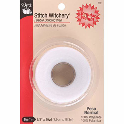 Picture of Dritz 222 STITCH WITCHERY FUSIBLE BONDING WEB WHITE REG WGHT 20YD, 5/8-Inch X 20-Yards