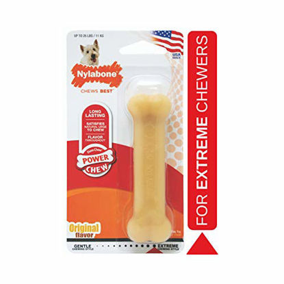 Picture of Nylabone Classic Power Chew Flavored Durable Dog Chew Toy, Original, 1 count, Regular, Natural, Small/Regular - Up to 25 lbs. (NR102)