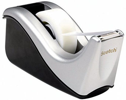 Picture of Scotch Desktop Tape Dispenser Silvertech, Two-Tone (C60-St), Black/Silver, 1 Pack