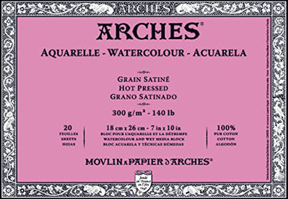 Picture of Arches Watercolor Block, Hot Press 7"X10",