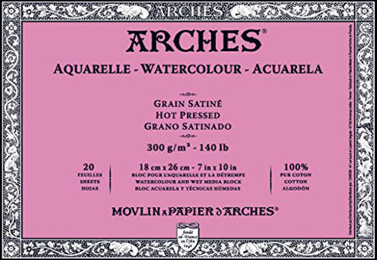 Picture of Arches Watercolor Block, Hot Press 7"X10",