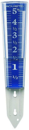 Picture of AcuRite 00850A2 5-Inch Capacity Easy-Read Magnifying Rain Gauge, Blue,12.5-inch