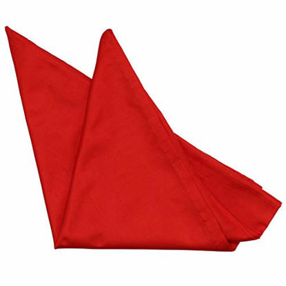 Picture of Fine Red 100% Silk Pocket Square for Men by Royal Silk - Full-Sized 16"x16"