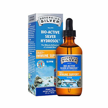 Picture of Sovereign Silver Bio-Active Silver Hydrosol for Immune Support - Colloidal Silver - 10 ppm, 4oz (118mL) - Dropper