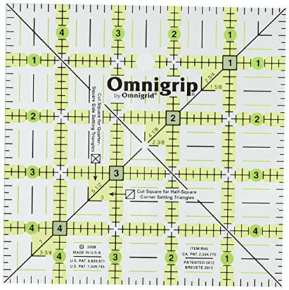 Picture of Omnigrip by Omnigrid Non-Slip Ruler, 5" Square