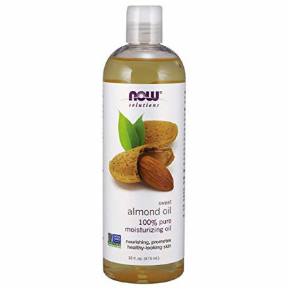 Picture of NOW Solutions, Sweet Almond Oil, 100% Pure Moisturizing Oil, Promotes Healthy-Looking Skin, Unscented Oil, 16-Ounce