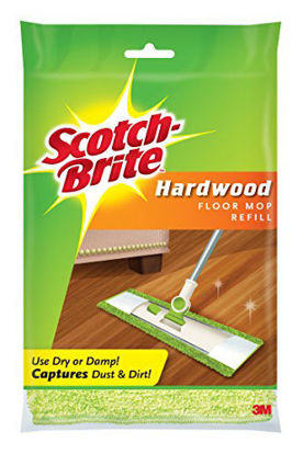 Picture of 3M M-005-R Scotch-Brite Microfiber Hardwood Floor, 1-Count Mop Head Refill, 1, Green