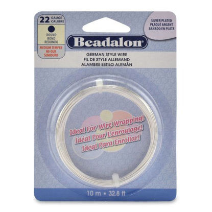 Picture of Beadalon German Style Wire, Round, Silver Plated, 22 Gauge, 10-Meters