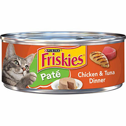Picture of Purina Friskies Pate Wet Cat Food, Chicken & Tuna Dinner - (24) 5.5 oz. Cans