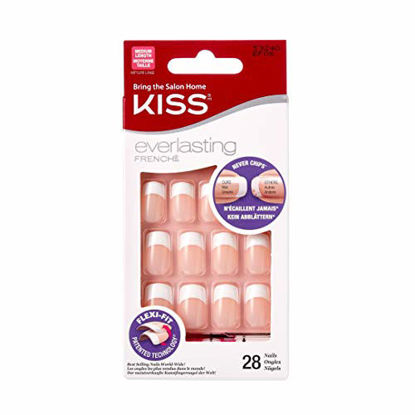 Picture of Kiss Everlasting French Nail Kit Medium Infinite Nails, 28 Ea, 28 Count