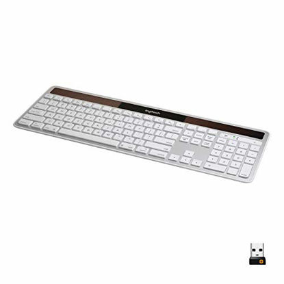 Picture of Logitech K750 Wireless Solar Keyboard for Mac - Solar Recharging, Mac-Friendly Keyboard, 2.4GHz Wireless - Silver