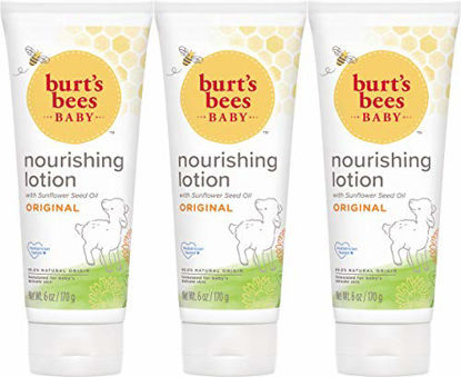 Picture of Burt's Bees Baby Nourishing Lotion, Original Scent Baby Lotion - 6 Ounce Tube - Pack of 3
