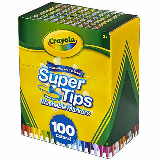 Picture of Crayola Super Tips Marker Set, Washable Markers, Assorted Colors, Art Set for Kids, 100 Count