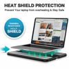 Picture of AboveTEK Portable Laptop Lap Desk w/ Retractable Left/Right Mouse Pad Tray, Non-Slip Heat Shield Tablet Notebook Computer Stand Table w/ Sturdy Stable Cooler Work Surface for Bed Sofa Couch or Travel