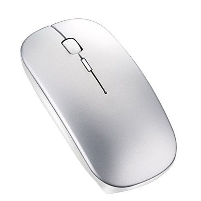Picture of Rechargeable Bluetooth Mouse for Laptop - Tsmine Wireless Slim Mouse with Silent Clicks, Mini Computer Mouse for MacBook Pro/Air, Desktop, Notebook, Tablet, Compatible with Mac/Android/Windows OS