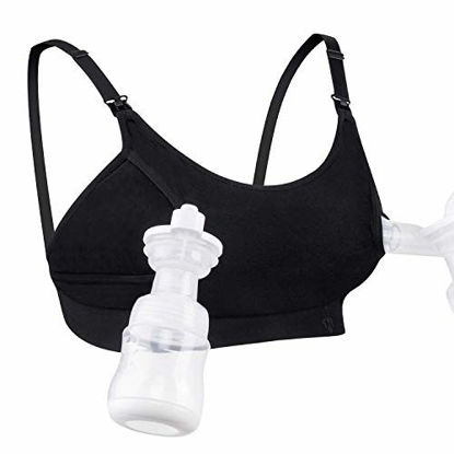 Picture of Hands Free Pumping Bra, Momcozy Adjustable Breast-Pumps Holding and Nursing Bra, Suitable for Breastfeeding-Pumps by Lansinoh, Philips Avent, Spectra, Evenflo and More(Black, Large)