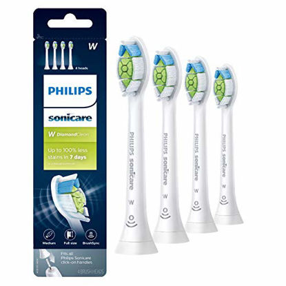 Picture of Philips Sonicare HX6064/65 Genuine DiamondClean replacement toothbrush heads, BrushSync technology, White 4-pk
