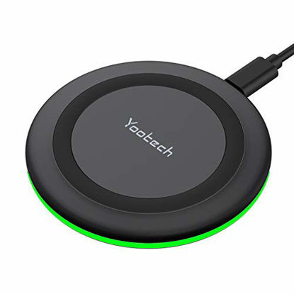 Picture of Yootech Wireless Charger, Qi-Certified 10W Max Fast Wireless Charging Pad Compatible with iPhone 12/12 Mini/12 Pro Max/SE 2020/11 Pro Max,Samsung Galaxy S21/S20/Note 10/S10,AirPods Pro(No AC Adapter)