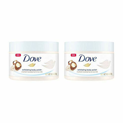 Picture of Dove Exfoliating Body Polish Body Scrub Macadamia & Rice Milk 10.5 oz (2 pack)
