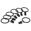 Picture of Lansian 20pcs Rustproof Drapery Matte Stainless Steel Metal Curtain Rings with Clips 2 inch Drapery Rings, Vintage Black (2" Interior Diameter)