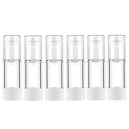 Picture of LONGWAY 1 Oz 30ml Clear Airless Cosmetic Cream Pump Bottle Travel Size Dispenser Refillable Containers/Foundation Travel Pump Bottle for Shampoo (Pack of 6)