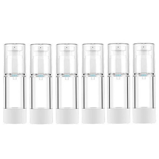 Picture of LONGWAY 1 Oz 30ml Clear Airless Cosmetic Cream Pump Bottle Travel Size Dispenser Refillable Containers/Foundation Travel Pump Bottle for Shampoo (Pack of 6)