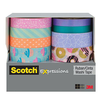 Picture of Scotch Expressions Washi Tape Multi Pack, 8 rolls/pk, Pastel, Cupcakes and Donuts Collection (C1017-8-P2)