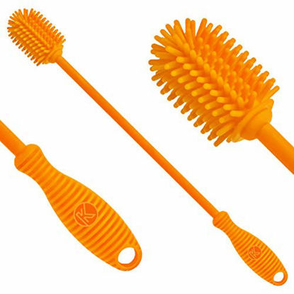 Picture of Kitchiny Silicone Bottle Brush | One Brush | 12.5 Water Bottle Brush for Your Hydro Flask, Vacuum Sports Bottle, Vase and Glassware | Water Bottle Cleaner Brush for Narrow Neck Containers