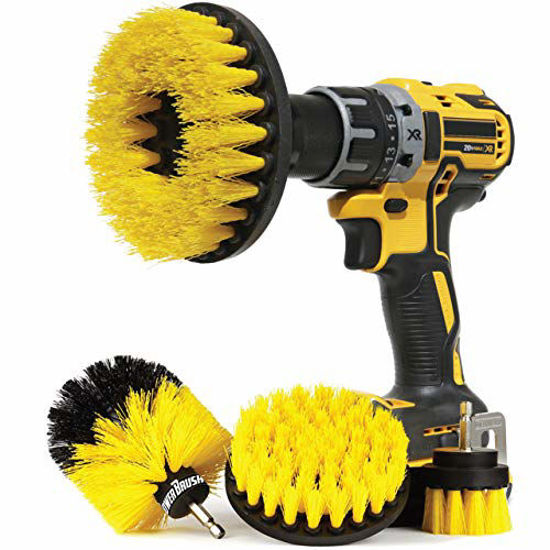 GetUSCart Wheel Brush Kit for Tire and Rim Cleaning 4 pc Drill Brush