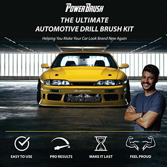 GetUSCart Wheel Brush Kit for Tire and Rim Cleaning 4 pc Drill Brush