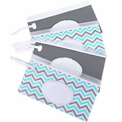 Picture of Venhoo Wet Wipe Pouch 4-Pack Reusable Refillable Clutch Baby Wipes Dispenser Holder Case-Keep Wet Wipes Moist- Eco Friendly Wipes Carrying Case for Travel-Pouch Carries 60 Wipes-Upgrade Version