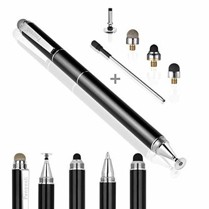 Picture of Penyeah Stylus Pen, 4 in 1 Disc Stylus Pens for Touch Screens, High Precision and Sensitivity Universal Capacitive Stylus, Stylist for Tablets,iPhone,iPad,Laptops with 4 Replacement Tips - Black