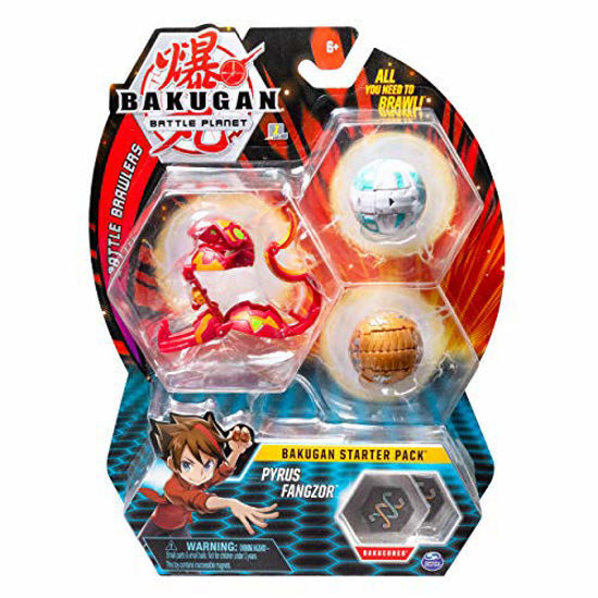 Picture of Bakugan Starter Pack 3-Pack, Pyrus Fangzor, Collectible Action Figures, for ages 6 and up
