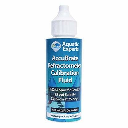 Picture of AccuBrate Refractometer Salinity Calibration Fluid - 60 ml Solution to Accurately Calibrate Refractometer for Testing Natural Saltwater or Synthetic Sea Water - Made in the USA (60 ml)
