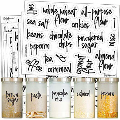 Picture of Talented Kitchen 157 Script Pantry Labels - 157 Mega Set - Food Label Sticker, Water Resistant Food Labels. Preprinted Stickers Decals Jars Pantry Organization Storage (Set of 157 -Mega Script Pantry)