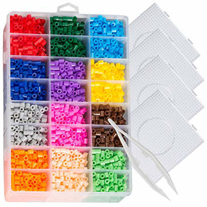 Picture of Pixel Art Bead Fuse Beads Perler Compatible Colorful Bead Create 2D Pixelated Wall Art, Retro Video Games Characters, Animals, Designs, Fashion Accessories Fuse Beads Kits with Peg Boards by EVORETRO